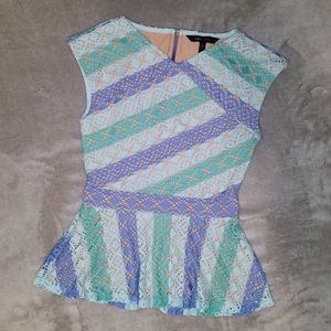 BCBG MAXAZRIA pastel striped blouse